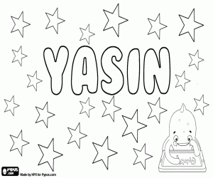 Coloriage Yasin, nom pour garçon