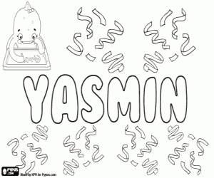Coloriage Yasmin, nom arabe