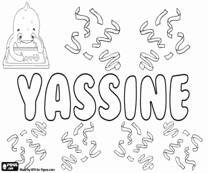 Coloriage Yassine, variante du Yassin