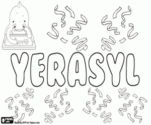 Coloriage Yerasyl, nom kazakh