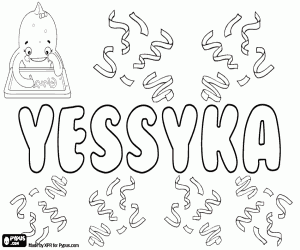 Coloriage Yessyka, variante de Jessica