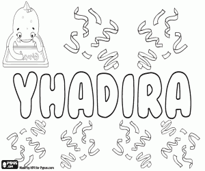 Coloriage Yhadira, nom féminin