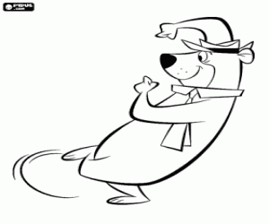 Coloriage Yogi l'ours commence à courir