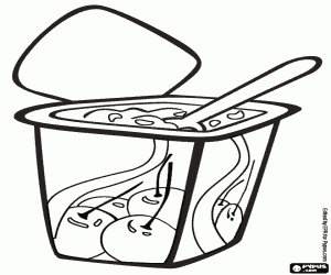 Coloriage Yogourt aromatisé aux fruits