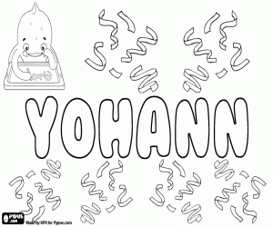 Coloriage Yohann, nom pour garçon
