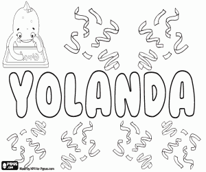 Coloriage Yolanda, nom de jeune fille