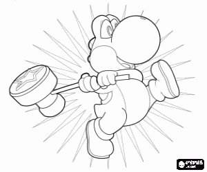 Coloriage Yoshi, l'ami de Mario