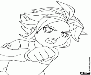 Coloriage Yukimura, un joueur attaquant