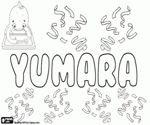 Coloriage Yumara, nom féminin