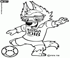 Coloriage Zabivaka, la mascotte de Russie 2018
