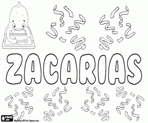 Coloriage Zacarias, nom biblique