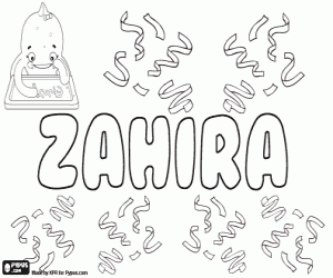 Coloriage Zahira, nom arabe