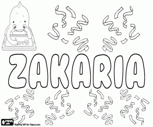 Coloriage Zakaria, prénom masculin