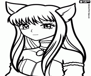 Coloriage Zakuro Fujiwara, le visage
