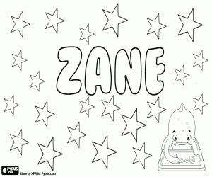 Coloriage Zane, nom en diverses langues