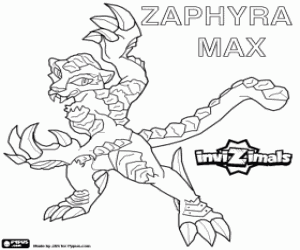 Coloriage Zaphyra Max, un Invizimals félin