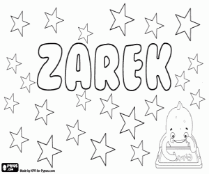 Coloriage Zarek, nom pour enfant