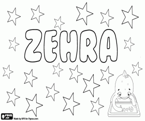 Coloriage Zehra, variante de Zahra