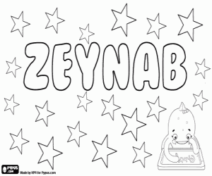 Coloriage Zeynab, variante de Zaynab