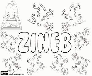 Coloriage Zineb, prénom féminin berbère
