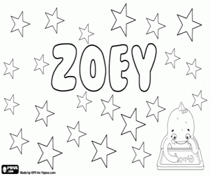 Coloriage Zoey, variante de Zoe