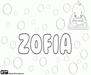 Coloriage Zofia, nom polonais et slovaque