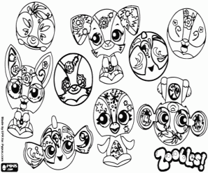Coloriage Zoobles. Groupe de Zoobles