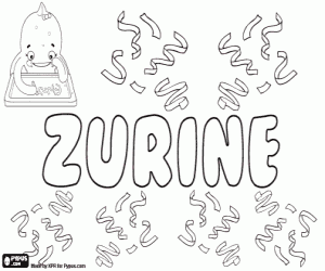 Coloriage Zuriñe, prénom féminin basque