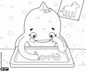 Coloriage Écriture et Pypus poulpe femelle