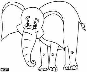 Coloriage Éléphant avec de grands oreilles