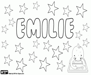 Coloriage Émilie, nom de jeune fille