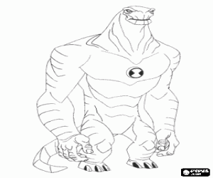 Coloriage Énormosaure, alien de Ben 10