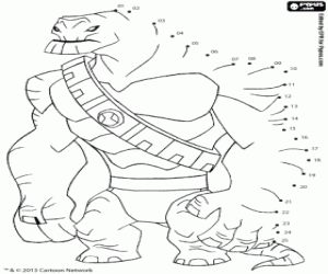 Coloriage Énormosaure, point à point