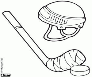 Coloriage Équipement de hockey sur glace
