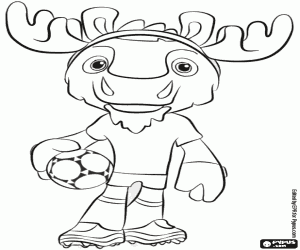 Coloriage Érable, mascotte Coupe du Monde Canada 2026