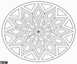 Coloriage Étoiles dans un mandala circulaire