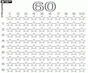 Coloriage Étoiles de compter jusqu'à 60
