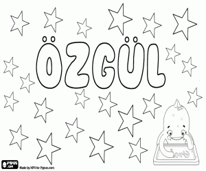 Coloriage Özgül, nom turc pour fille
