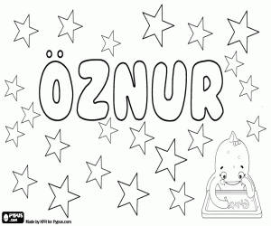 Coloriage Öznur, nom unisex turc
