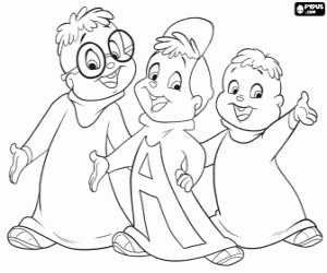 Coloriage Les écureuils Alvin et les Chipmunks